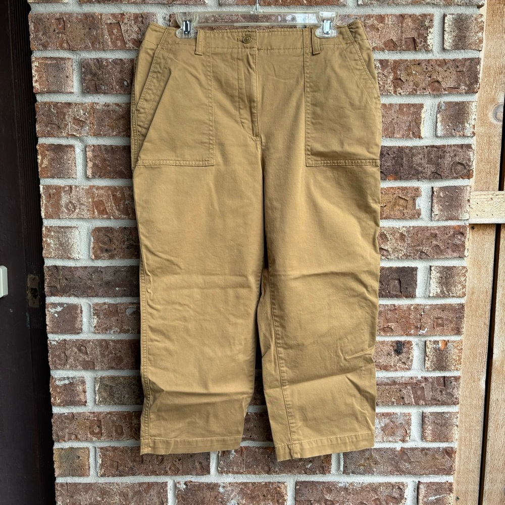 Talbots High Waist Patch Pocket Crop Pants  Women's 12Petite Brown